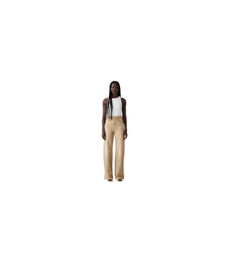 Womens/ladies Ribcage Denim Wide Leg Jeans Travertine Levis