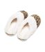 Chaussons Duveteux Style Mules Motif Imprimé Léopard Tulsy Femme Beige Foncé Marron Sombre Léopard Regatta-2