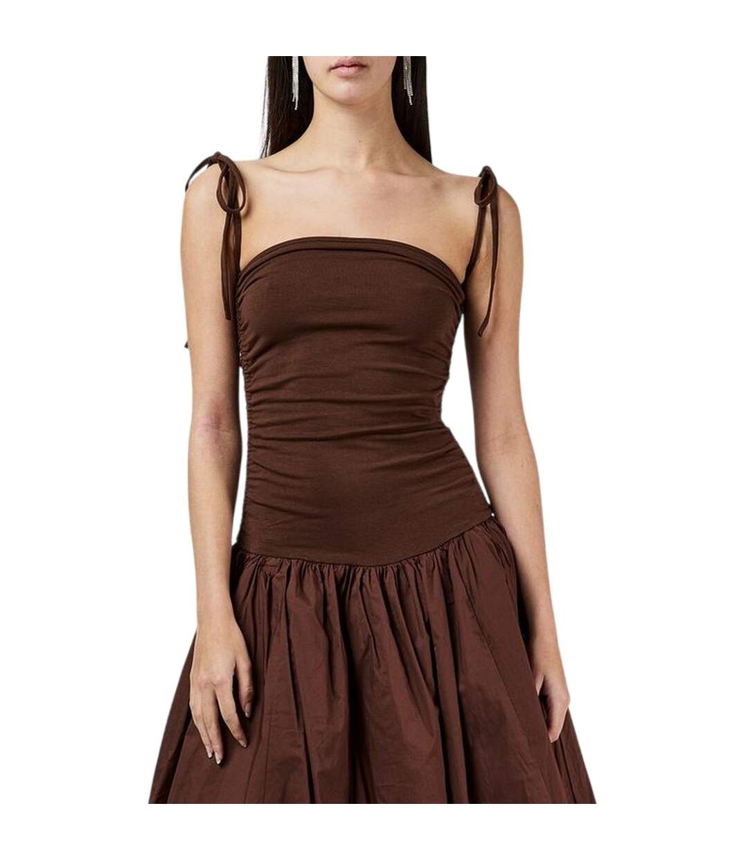 Robe Mi-longue Alexa Femme Marron AmyLynn-4