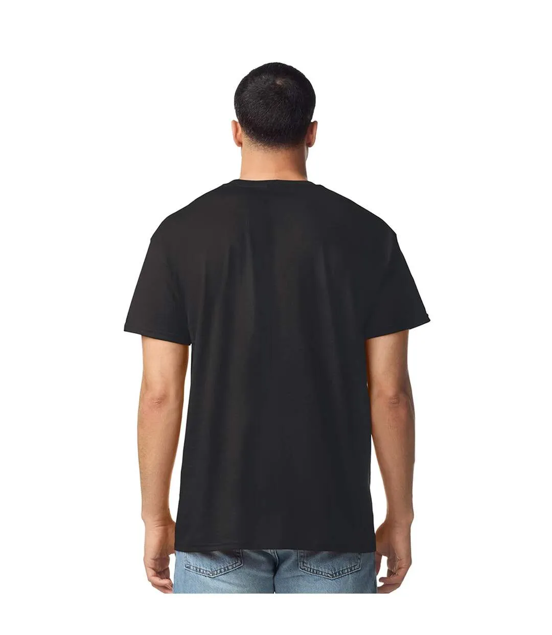 T-shirt Uni Manches Courtes En Coton Homme Noir Gildan-3