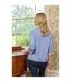 Womens/ladies Plain Cashmere Crew Neck Classic Cardigan Periwinkle Blue WoolOvers-1
