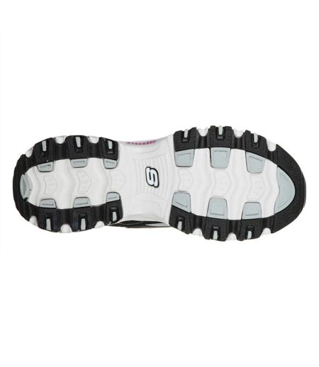 Womens/ladies Mesh Trainers Black Blue Skechers