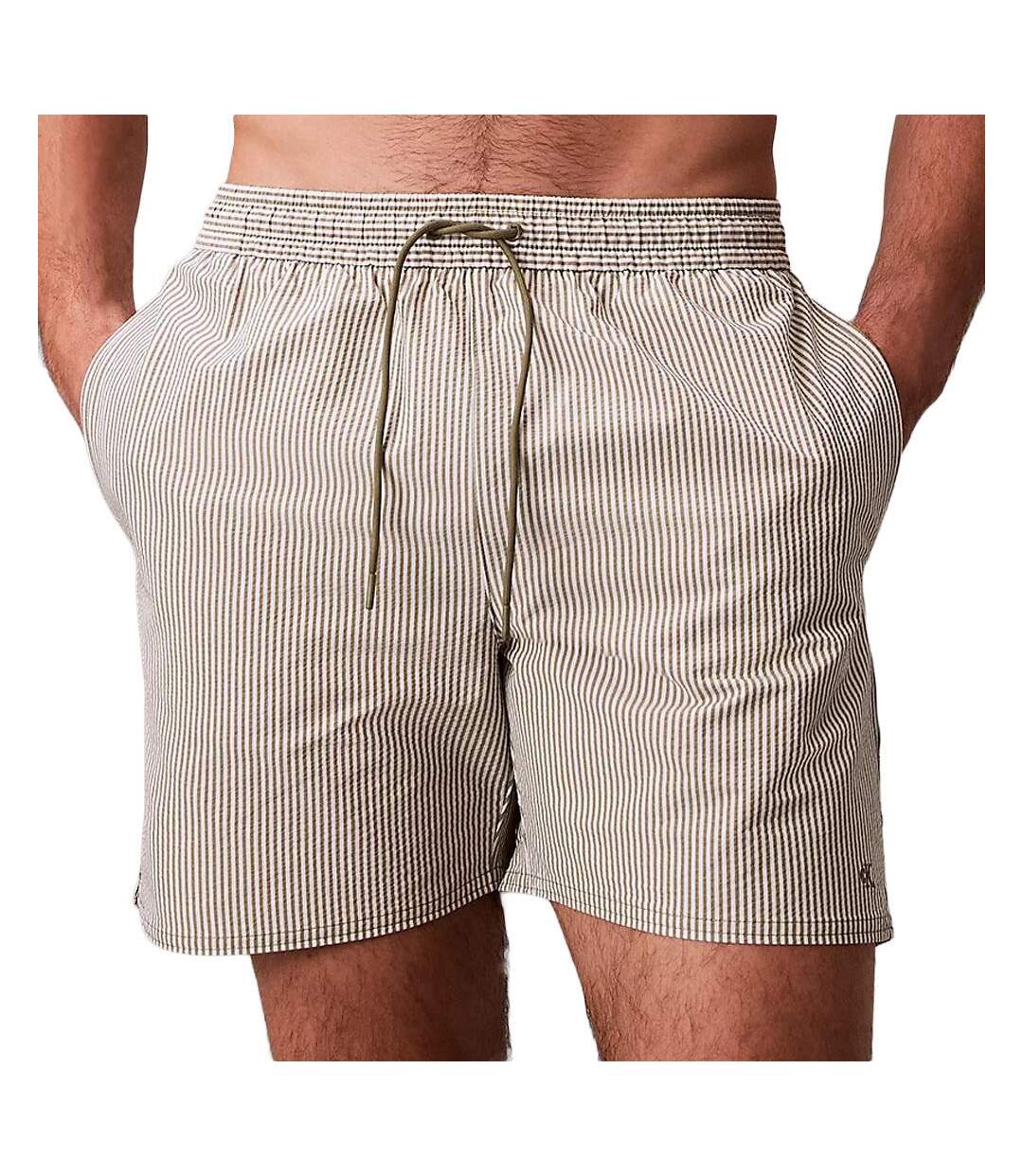 Short de bain kaki homme calvin klein drawstring-1