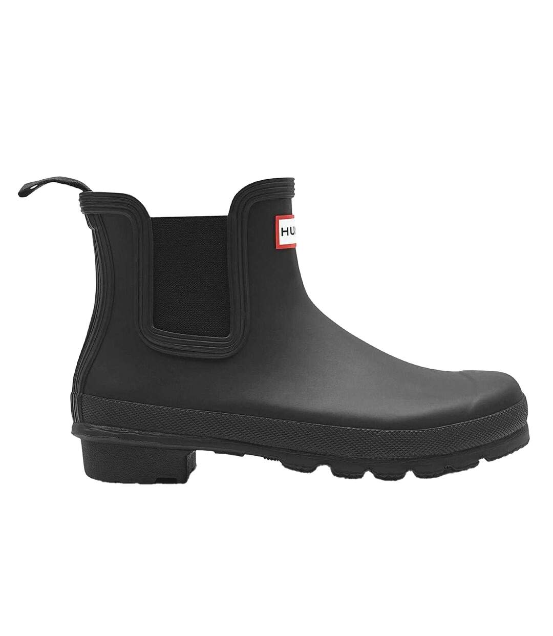 Womens/ladies Original Waterproof Block Heel Chelsea Boots Black Hunter-1