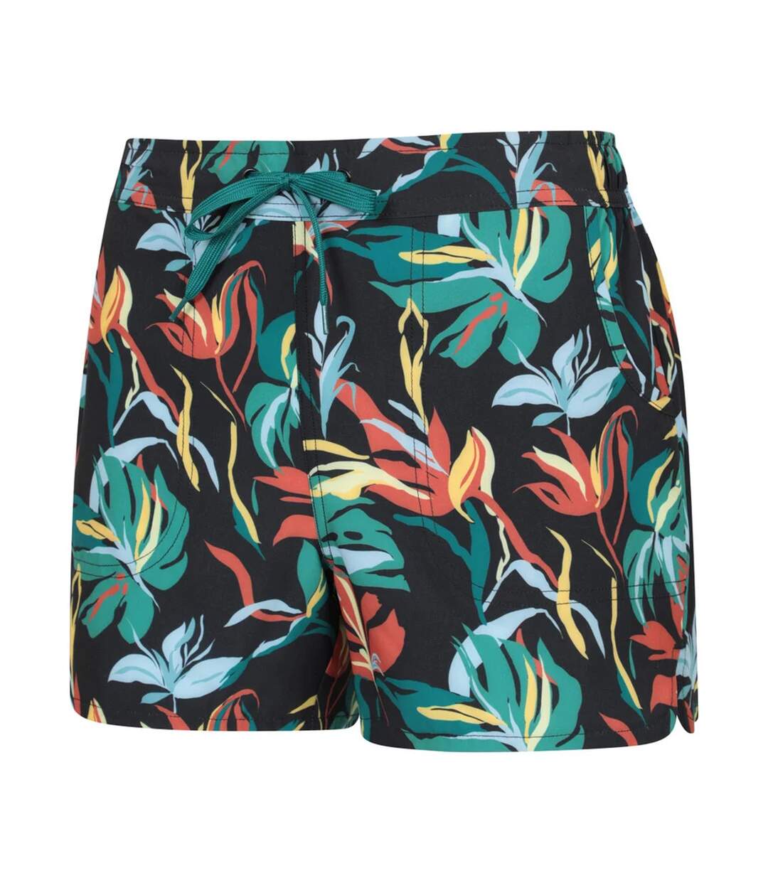 Womens/ladies Patterned Stretch Flowers Boardshorts Black Mountain Warehouse-3