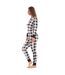 Pyjama Long Thermique À Carreaux Buffalo Womens/ladies Noir Blanc Keanu-3