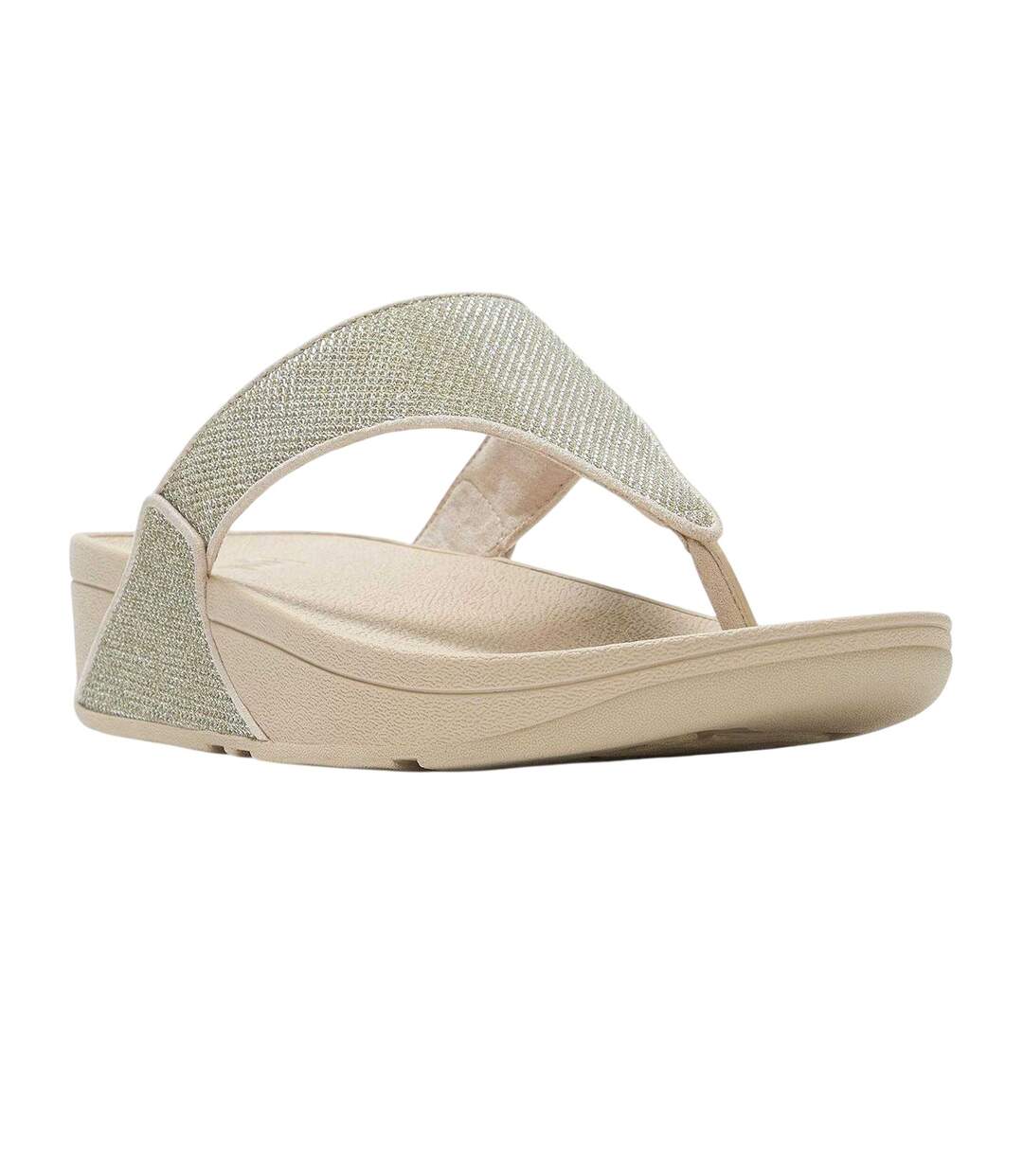 Sandales Décontracté Lulu Shimmerlux Femme Blanc Cassé FitFlop-4