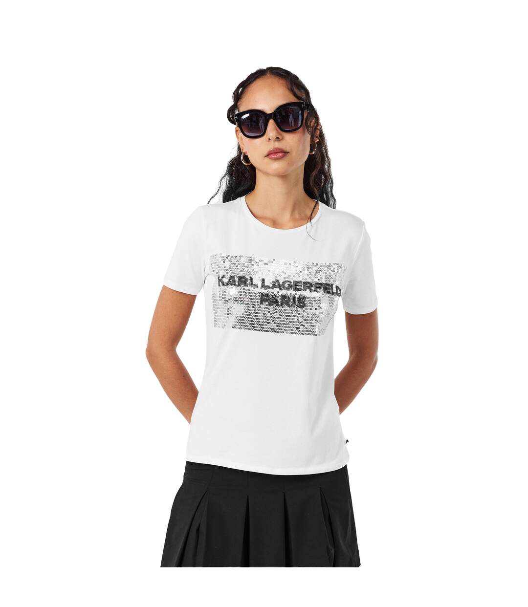 T-shirt Motif/style Logo Femme Blanc Karl Lagerfeld-4