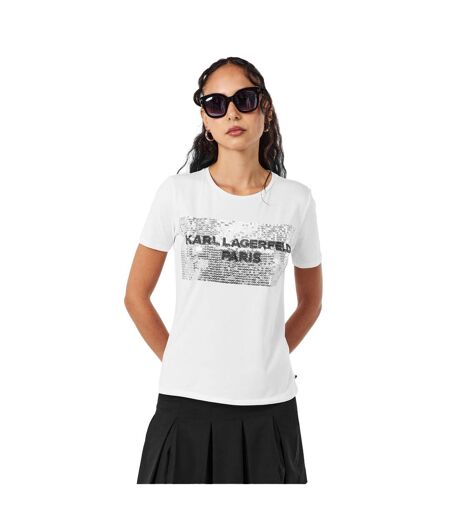 T-shirt Motif/style Logo Femme Blanc Karl Lagerfeld