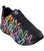 Womens/ladies uno lite heart of hearts trainers black/multicoloured Skechers