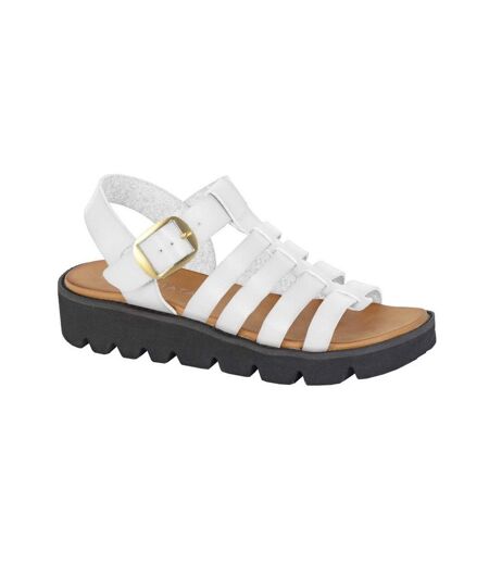 Womens/ladies Azia T-bar Sandals White Cipriata