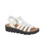 Womens/ladies Azia T-bar Sandals White Cipriata-1