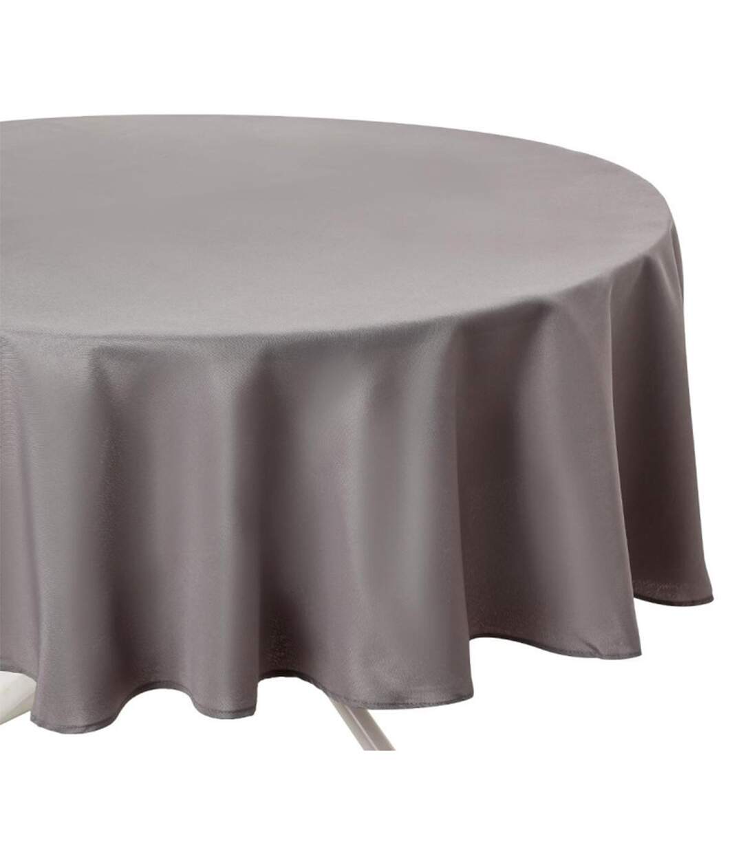 Nappe Antitache Ronde Unie 180cm Gris-1