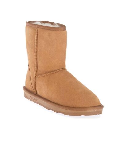 Womens/ladies Parrot Classic Cow Suede Short Shaft Boots Chestnut EverAu