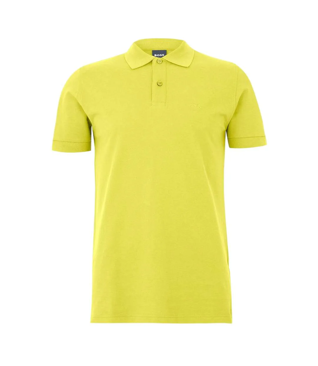 Mens Pallas Cotton Regular Polo Shirt Bright Yellow Boss-2