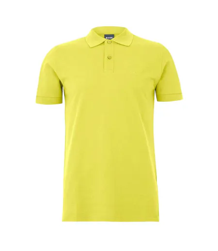 Mens Pallas Cotton Regular Polo Shirt Bright Yellow Boss