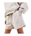 Womens/ladies Embroidered Logo Relaxed Fit Sweat Shorts Stone Jack Wills-1