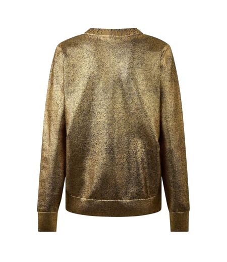Sweat Motif/style Métallisé Femme Jaune Or Biba