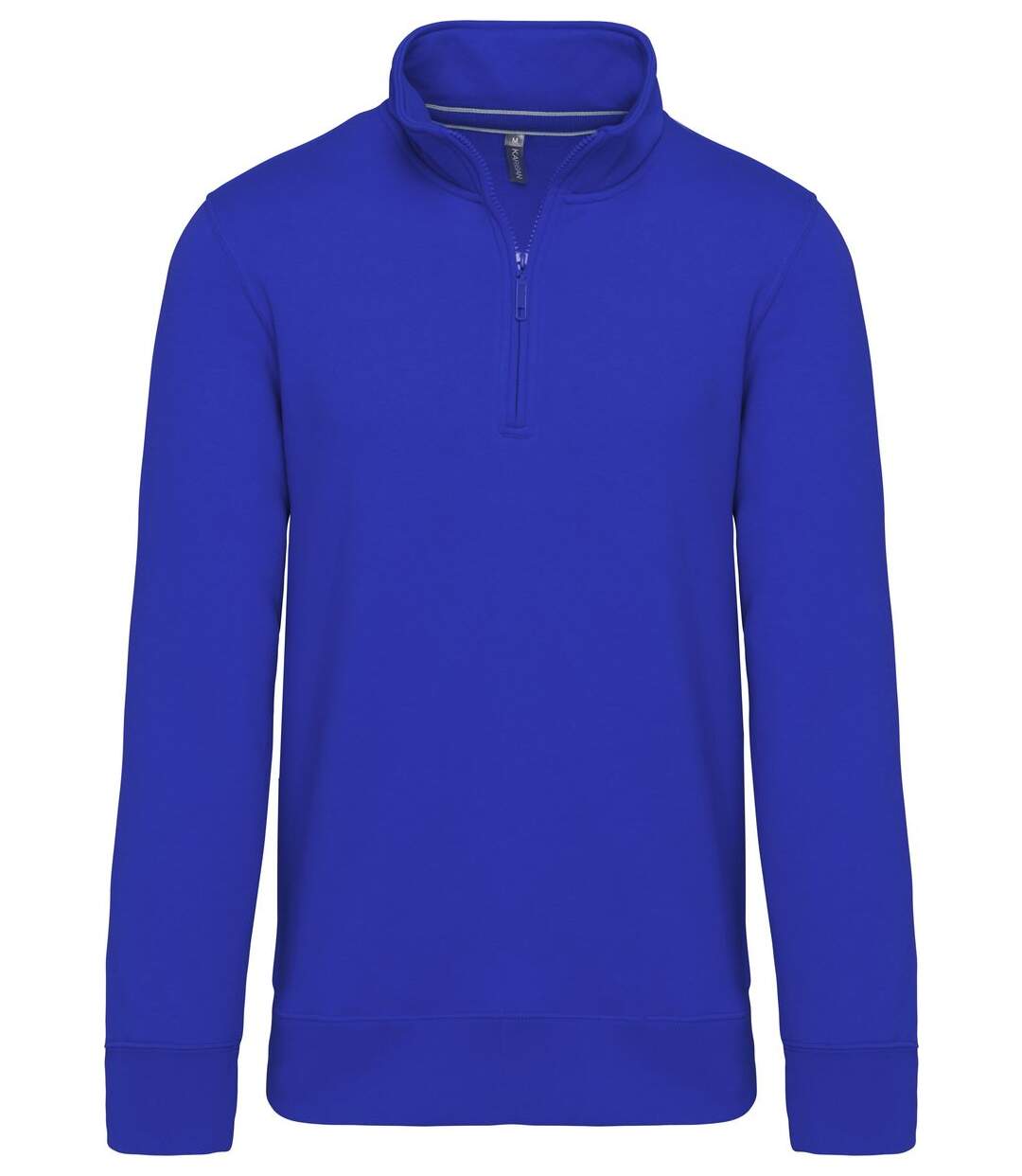 Sweat-shirt col zippé - K487 - bleu roi