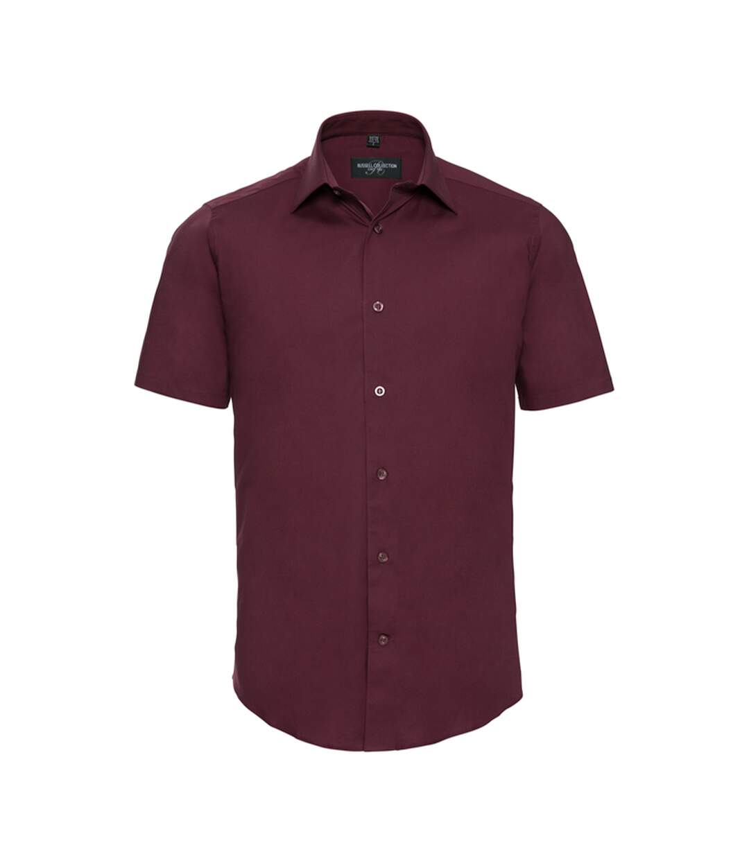 Chemise Manches Courtes Homme Bordeaux Sombre Russell Collection-1