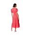 Womens/ladies broderie belt midi shirt dress hot pink Dorothy Perkins