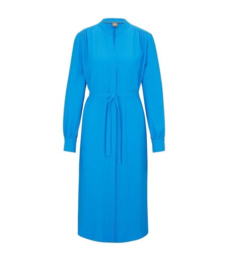 Robe Chemisier Mi-longue Manches Longues Dibanorah Femme Bleu Vif Boss