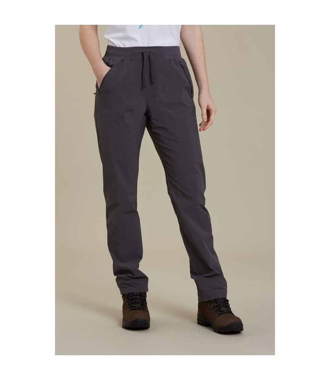 Womens/ladies Explorer Short Trousers Dark Grey Mountain Warehouse-1