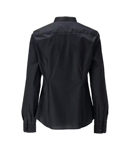 Womens/ladies Frontline Poplin Shirt Deep Black Mascot