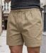 Short homme CHALLENGER 710095U001 beige : le bermuda 3 poches en pur coton pour l'été-1