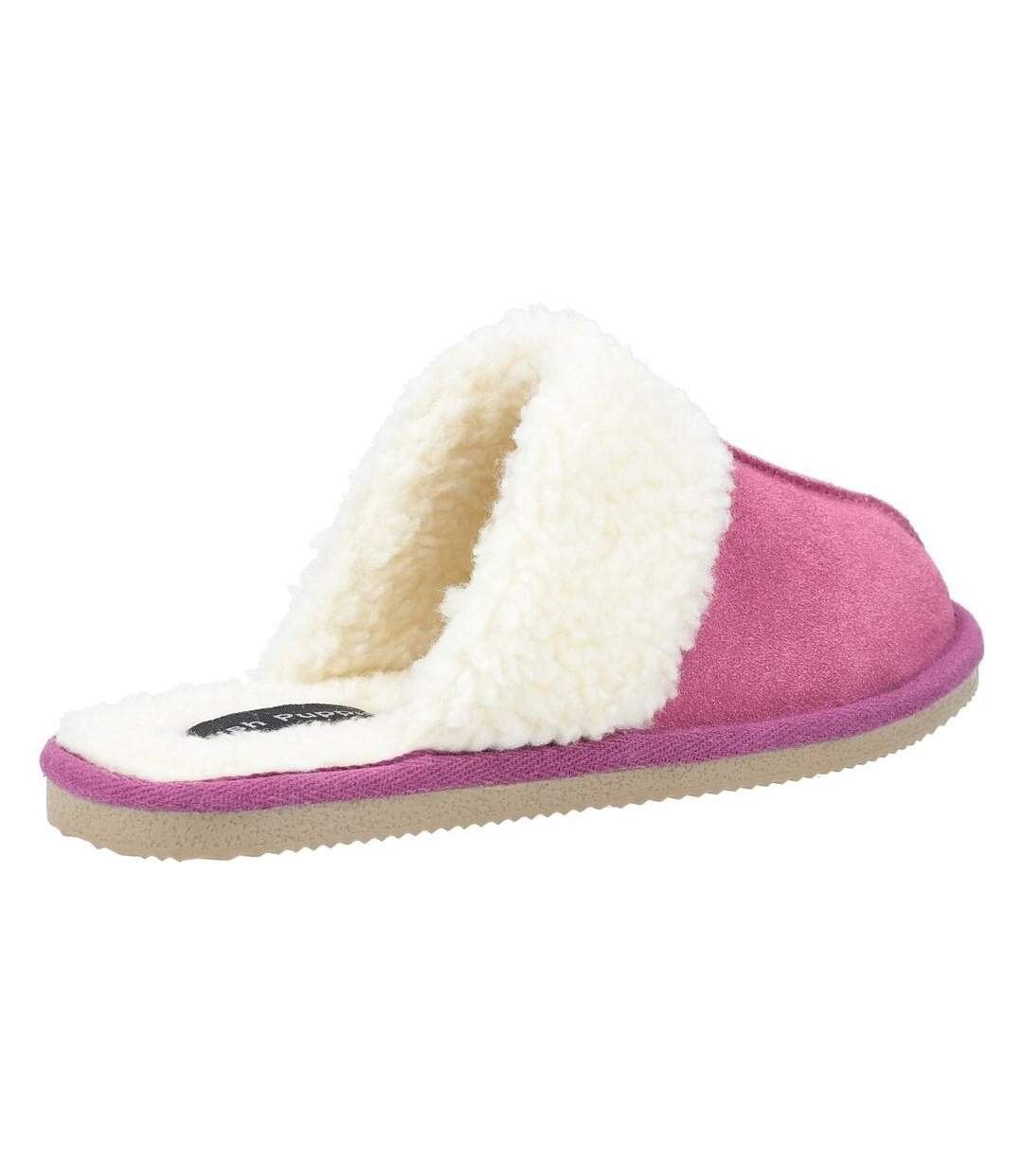 Womens/ladies Arianna Suede Slippers Pink Hush Puppies-2