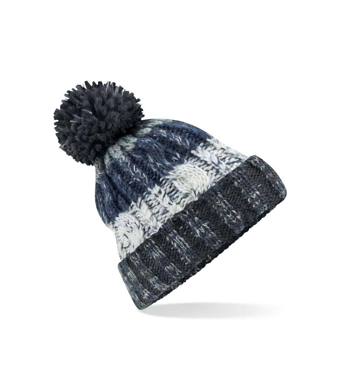 Womens/ladies Corkscrew Pom Pom Beanie Arctic Dawn Beechfield-2