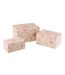 Lot de 3 Boîtes Déco Motif Fleurs 35cm Rose-1