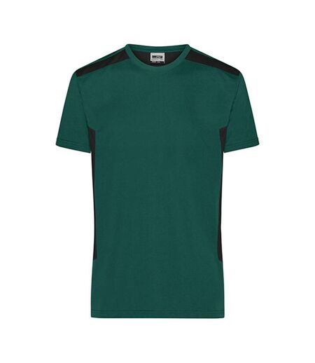 T-shirt Workwear Strong Homme Vert Foncé Noir James And Nicholson