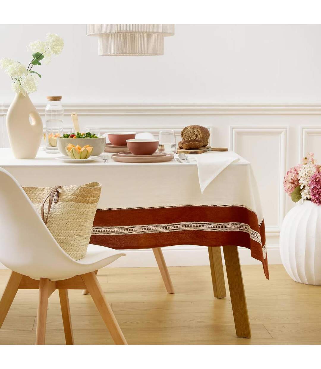 Nappe en Coton Nuba 150x250cm Blanc-3