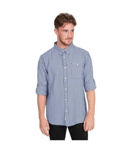 Mens Checkerboard Button-down Shirt Blue Check Trespass