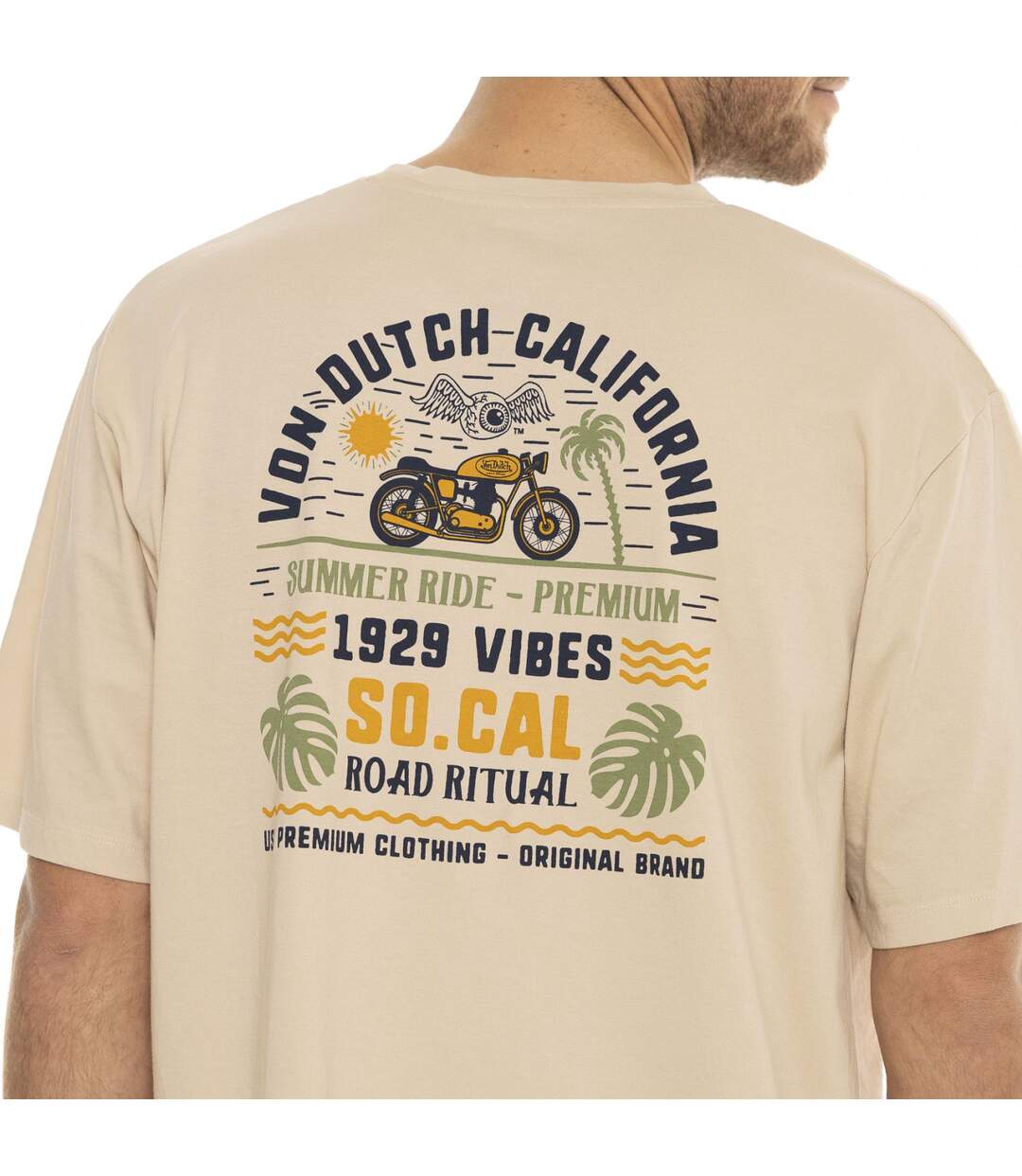 T-shirt homme col rond manches courtes imprimé Dos Relax Fit Vibes Vondutch-4