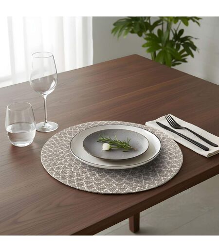 Set de Table Rond Rosace 38cm Naturel