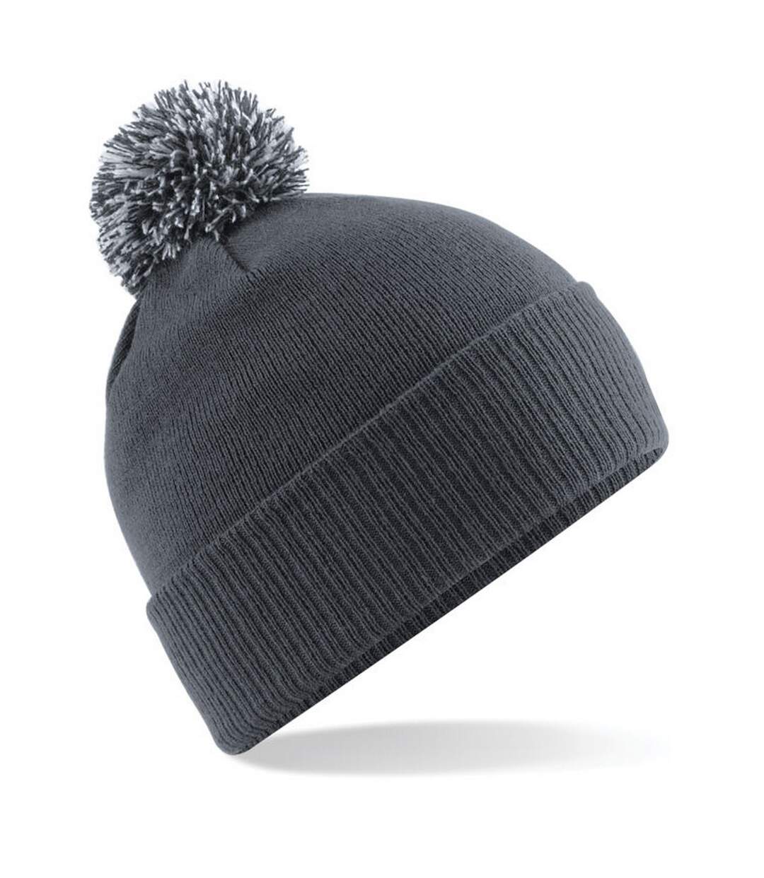 Adults unisex snowstar beanie graphite grey/light grey Beechfield-2