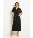 Robe longue plissée et ceinturée col V-1