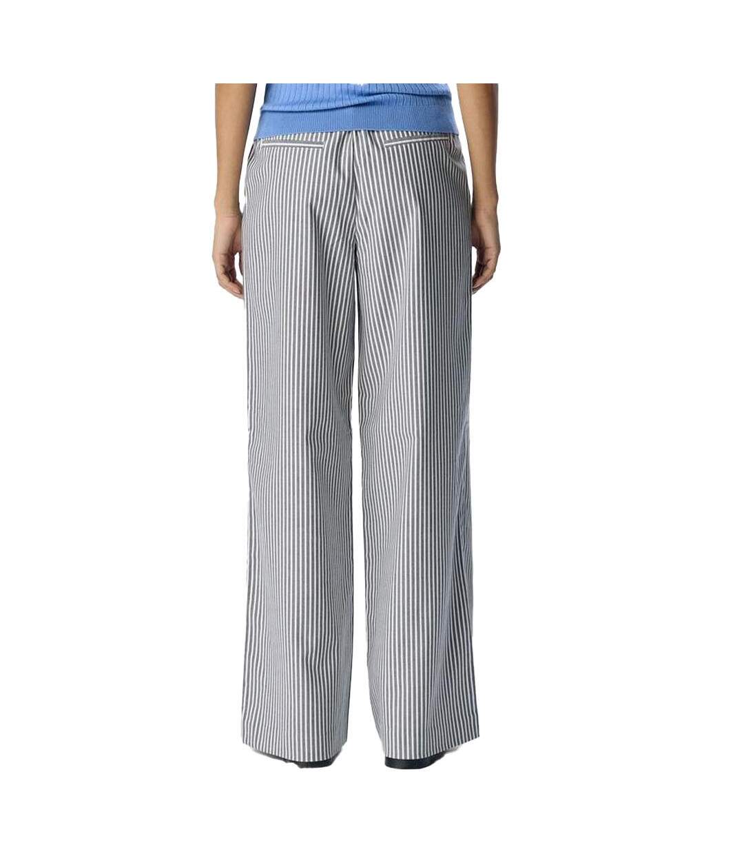 Pantalon large rayures marine/blanc femme object lisa-2