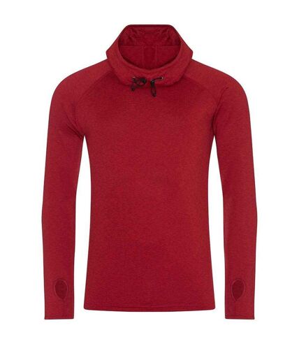 Mens just cool cowl neck top red melange Awdis