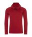 Mens just cool cowl neck top red melange Awdis