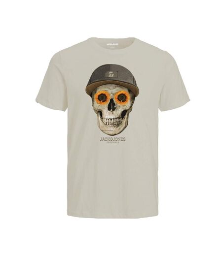 T-shirt beige homme jack & jones summerskull - l