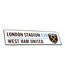 West Ham United FC Plaque de rue suspendue en métal embossé 3D New Crest (Blanc / noir) (One Size) - UTBS1472