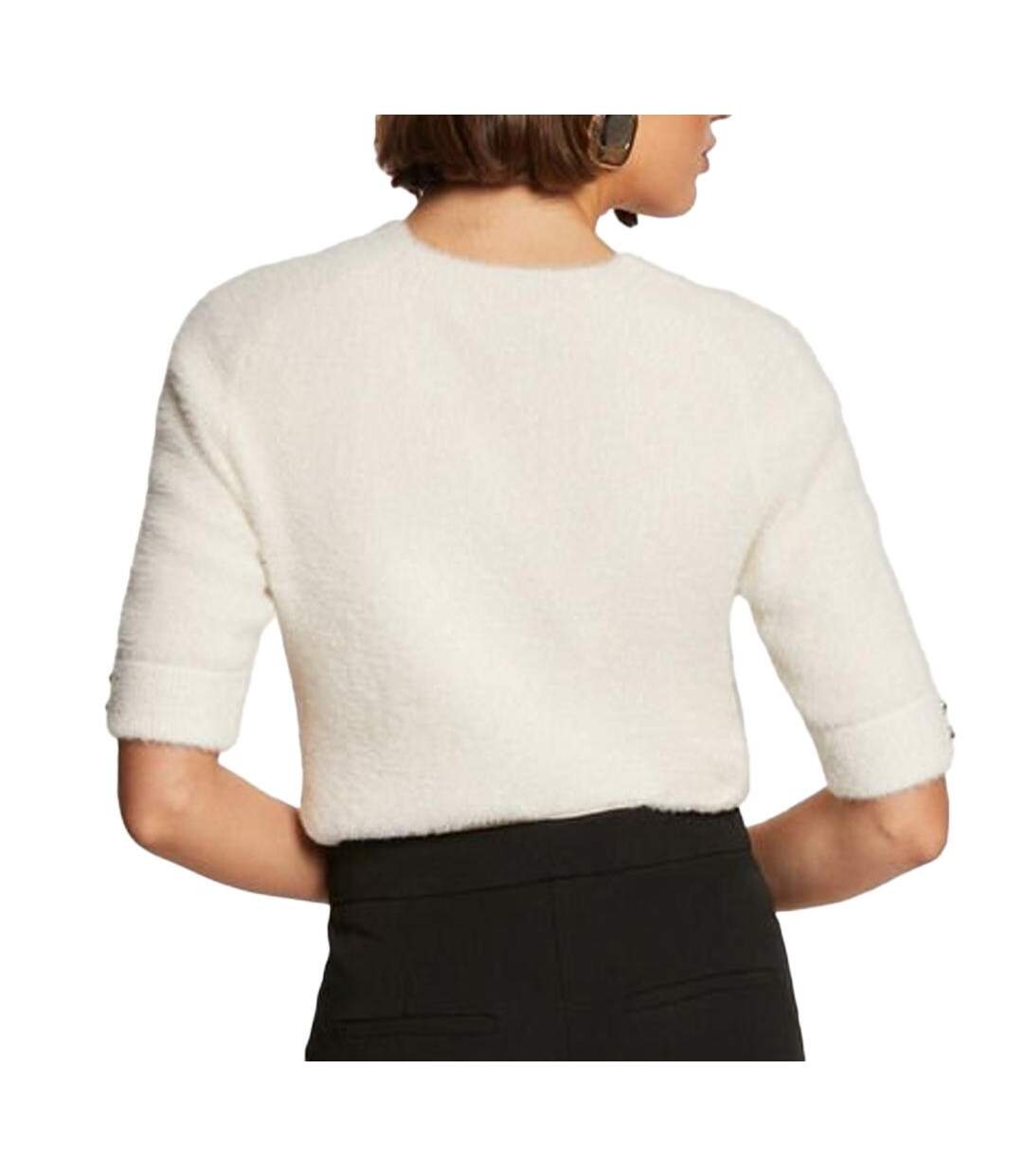 Pull manches courtes ecru femme morgan mtom-2
