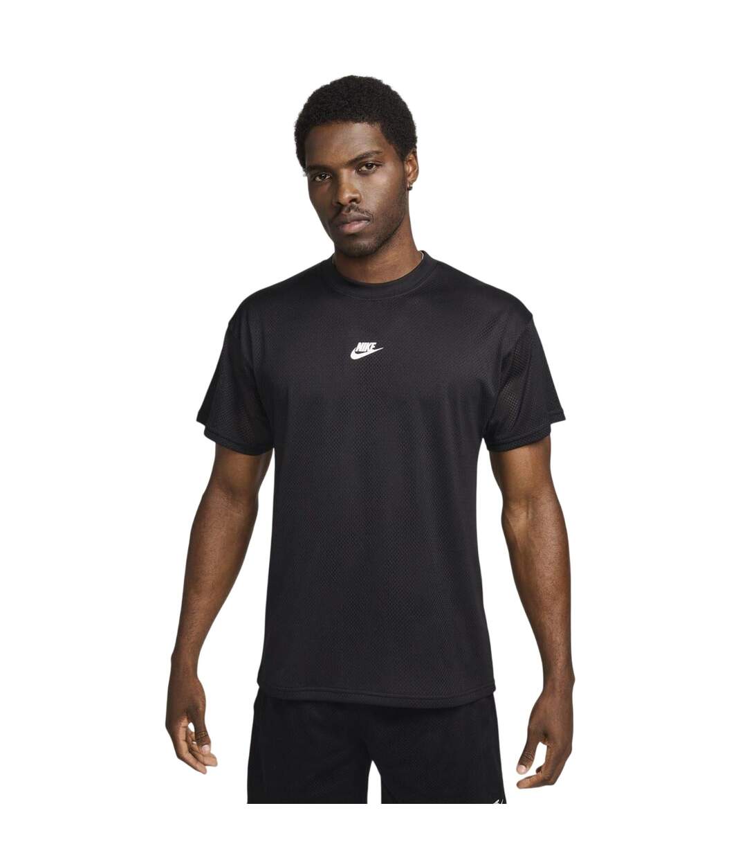Mens Swoosh Crew Neck Regular T-shirt Black Nike-2