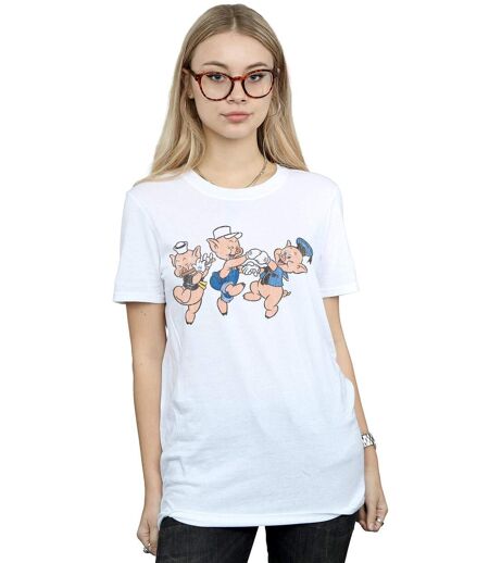 Disney - T-shirt THREE LITTLE PIGS HAVING FUN - Femme (Blanc) - UTBI17684