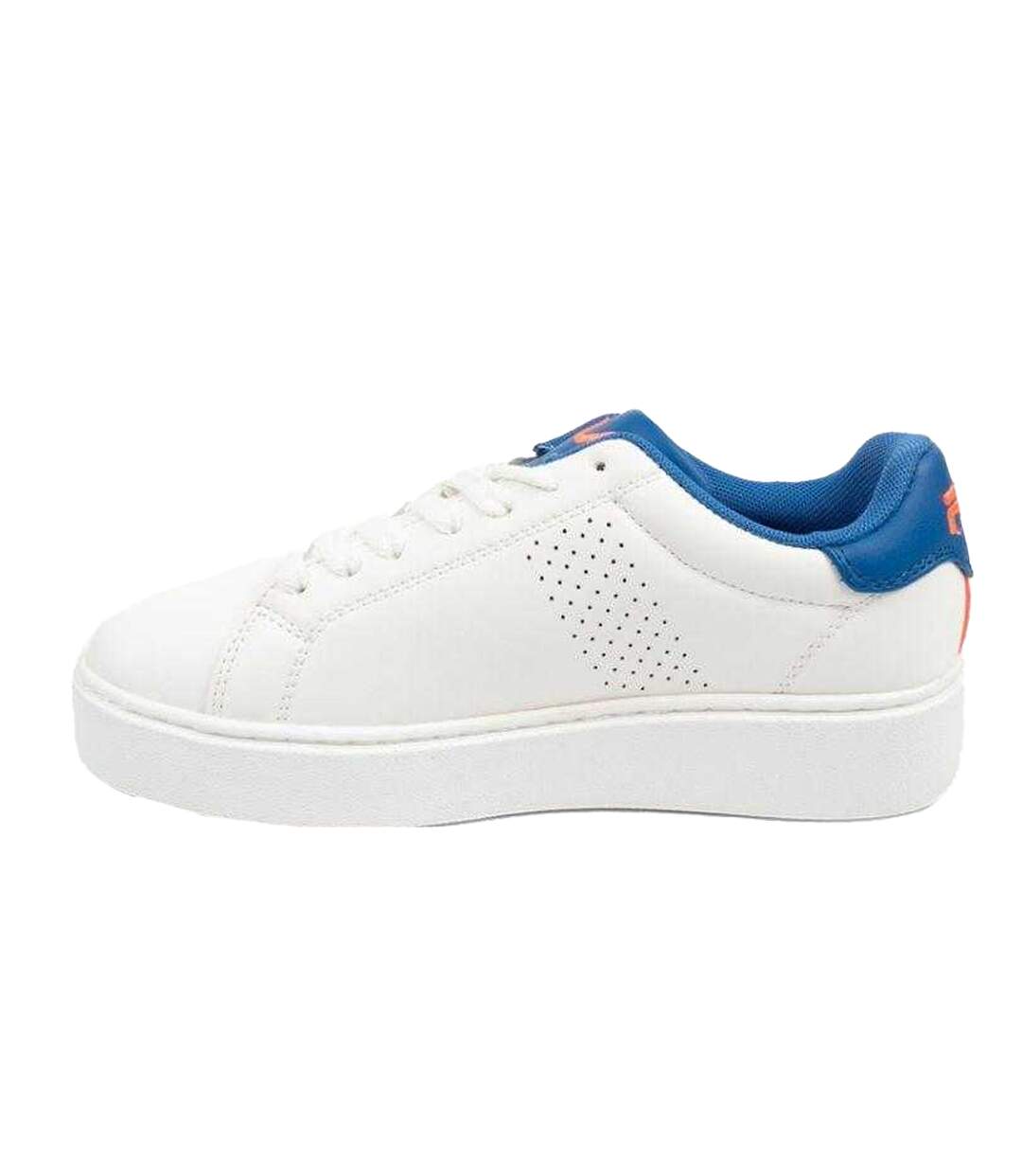 Childrens/kids Crosscourt Trainers White Blue Fila-3