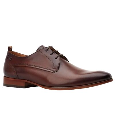 Mens gambino leather brogues dark brown Base London