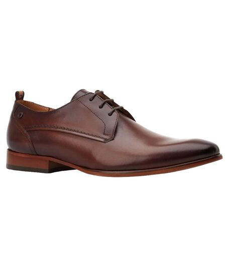 Mens gambino leather brogues dark brown Base London